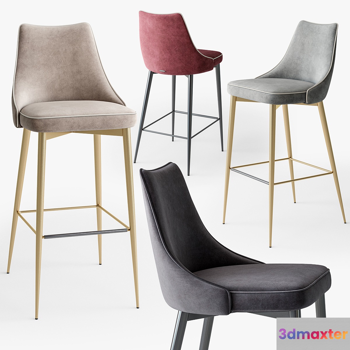 Bontempi clara barstool 3D Max