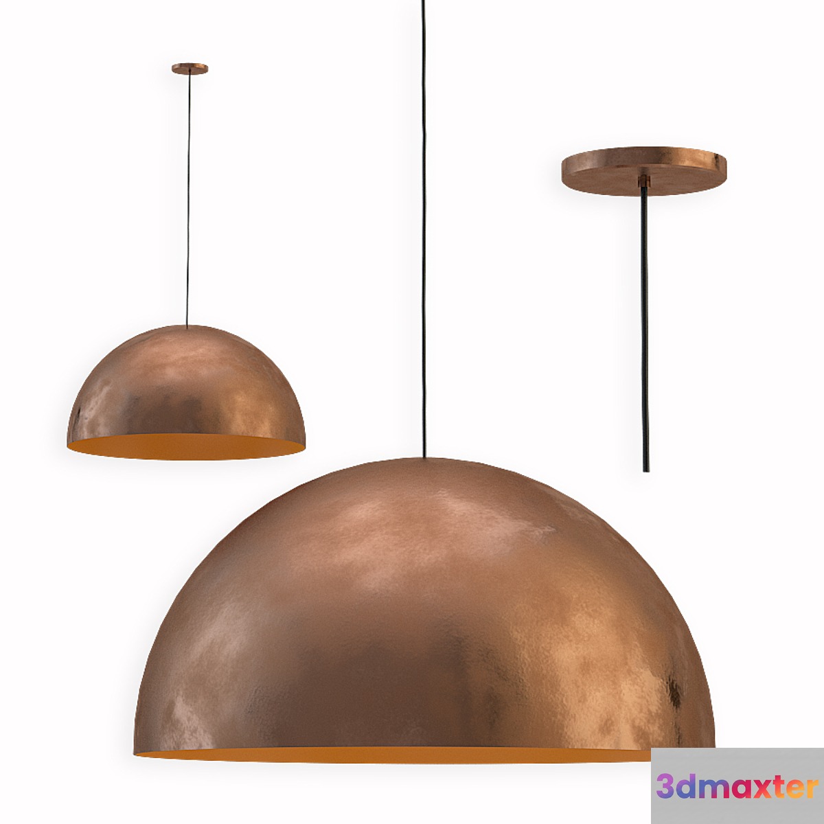 Fabbian Copper Pendant Lamp 3D Max
