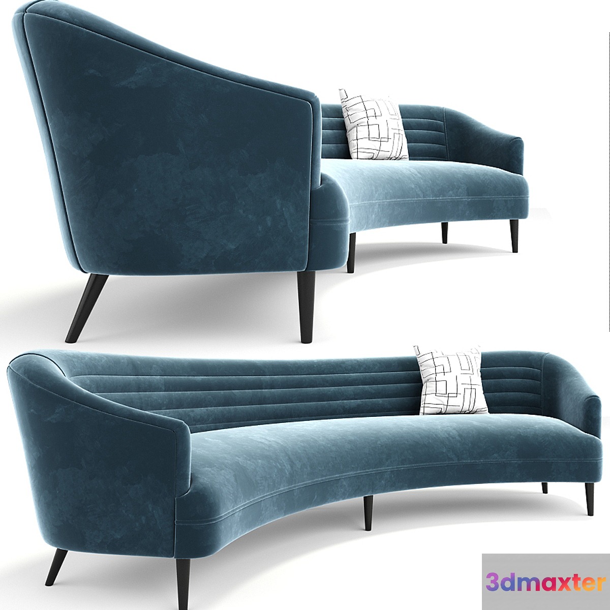 Long Curve Sofa 3D Max