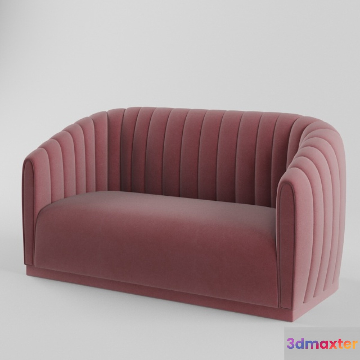 Arno Blush Velvet Sofa 3D Max