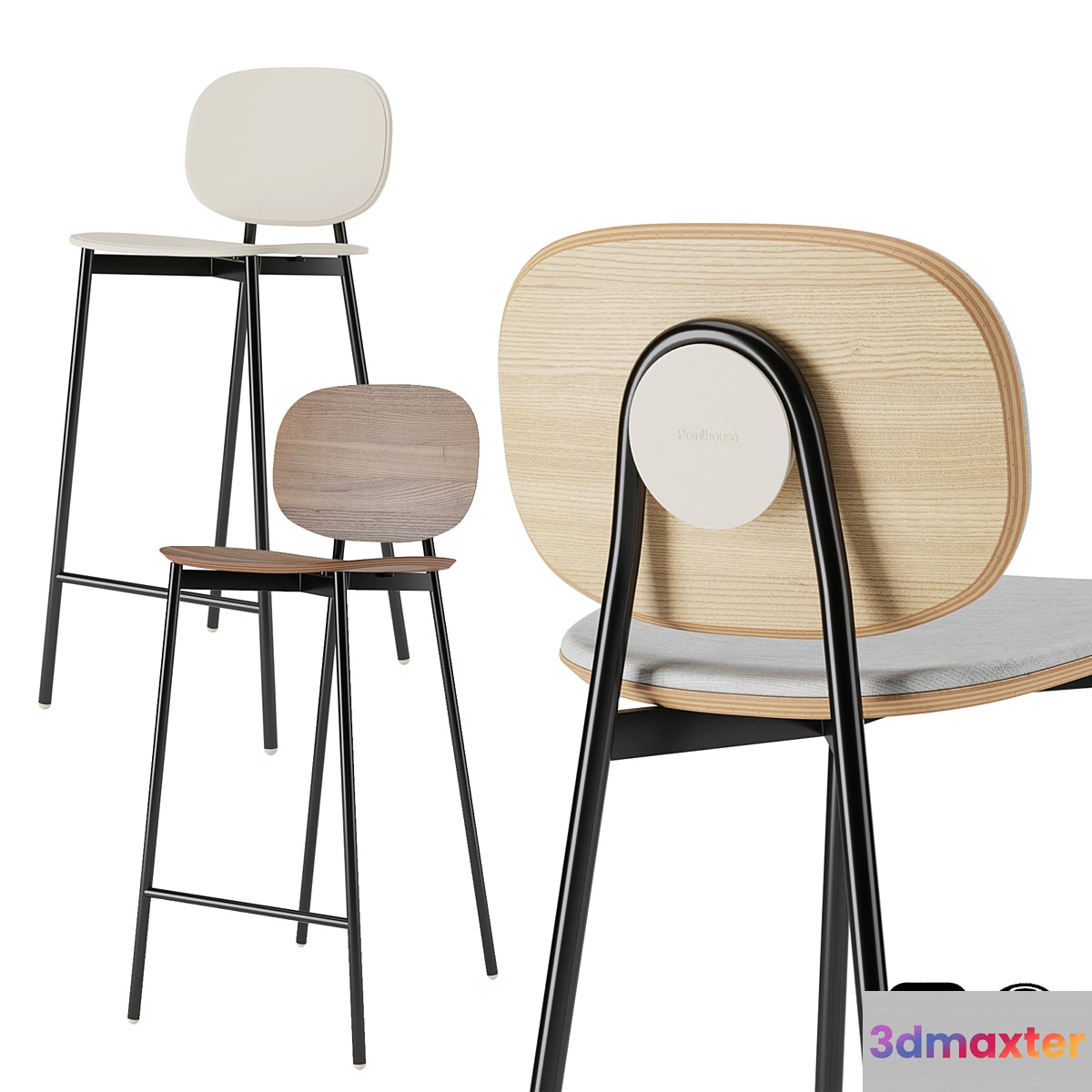 Tata Bar Stool by Pointhouse 3D Max