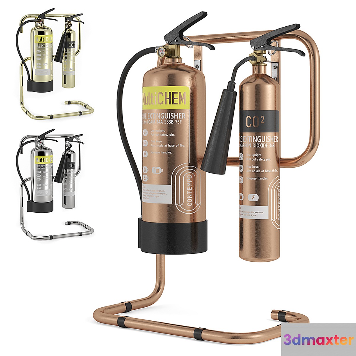 Fire Extinguisher on Commanderfire Contempo Fire Extinguisher Stands 3D Max