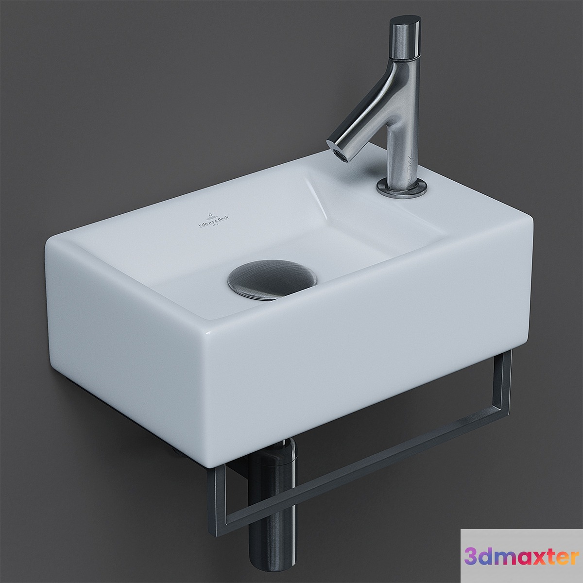 Villeroy & Boch Motsen sink and Jacob Delafon Oblo faucet 3D Max