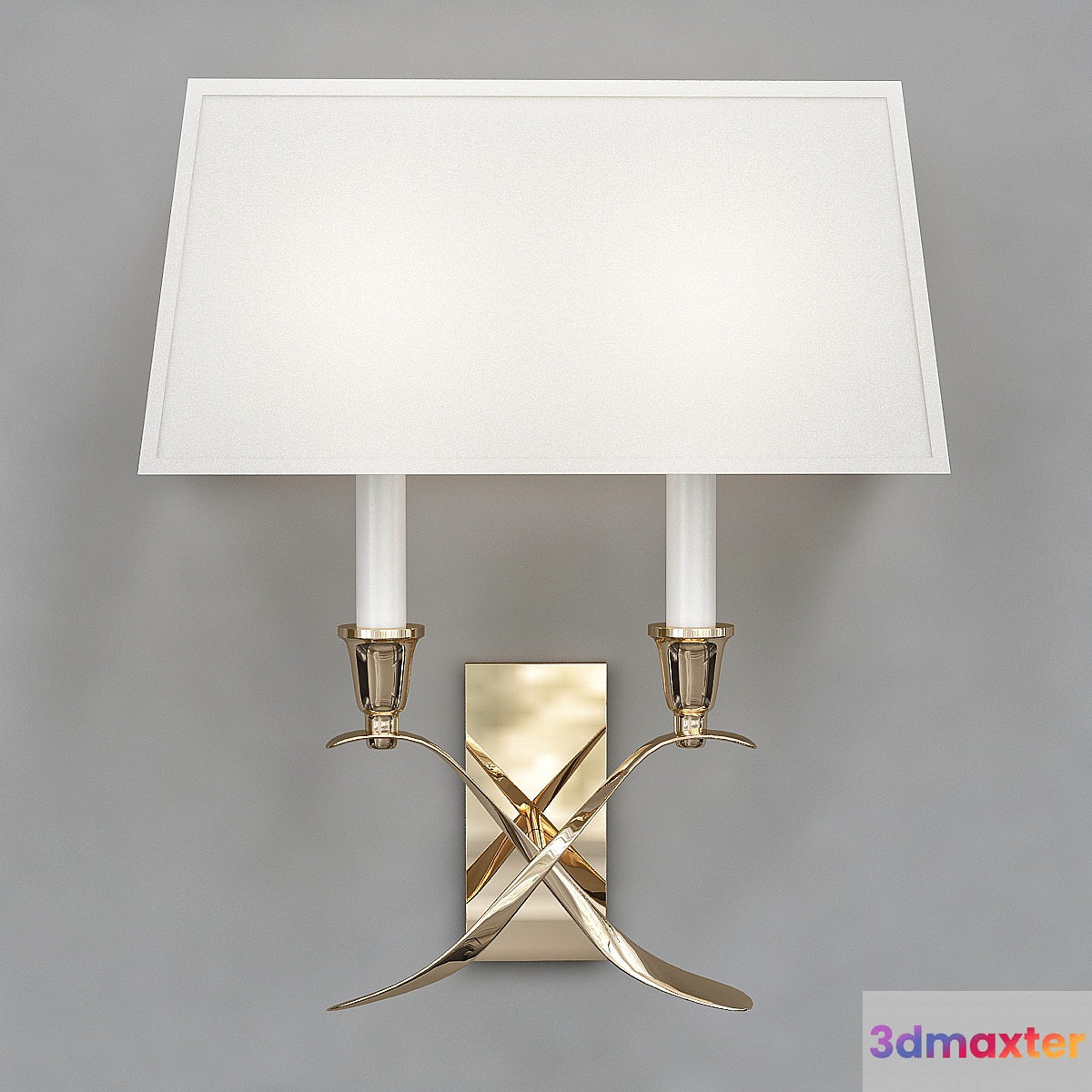 Visual Comfort Cross Bouillotte Small Polished-Nickel Sconce - No.3