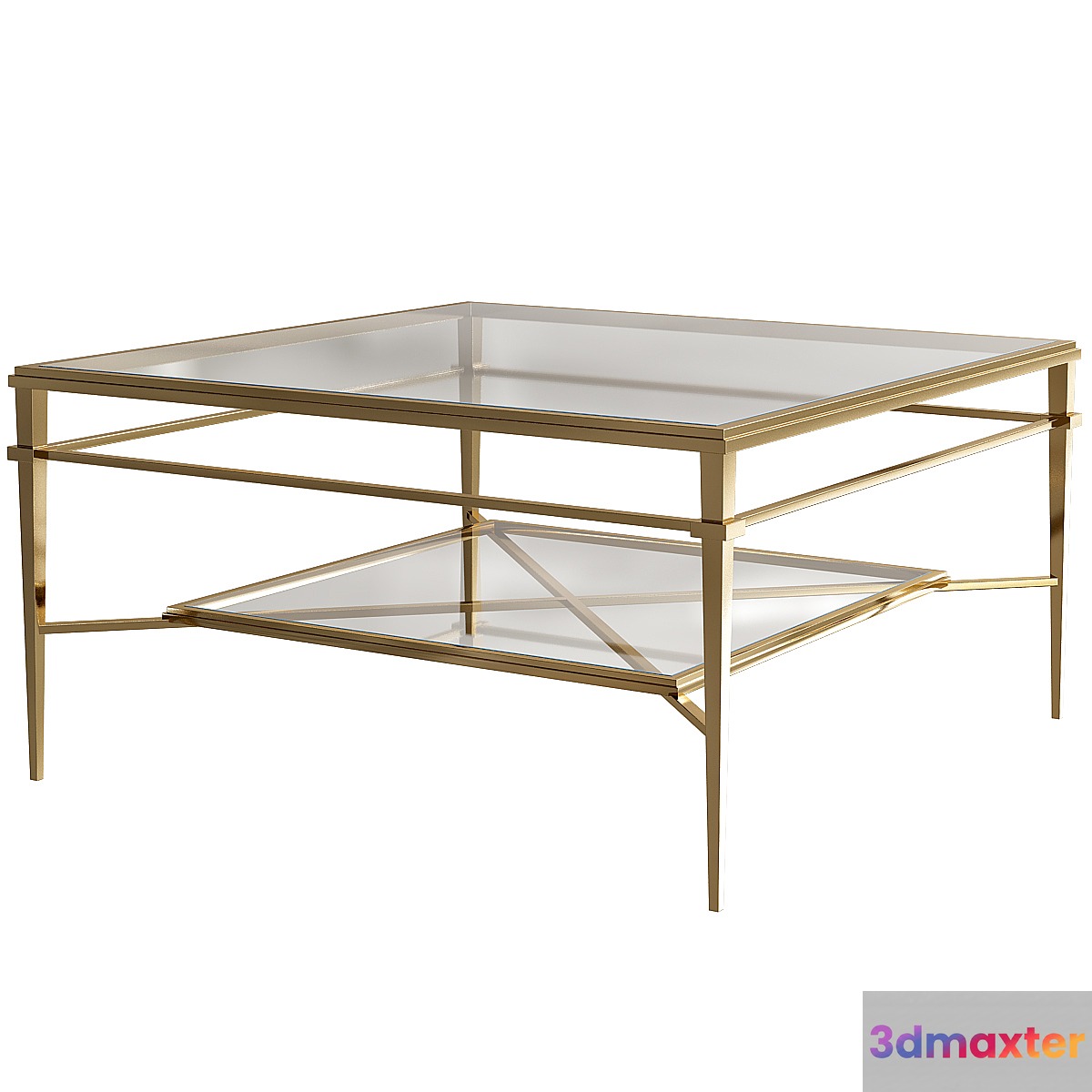 New Cocktail Table Antique Patina Finish 3D Max