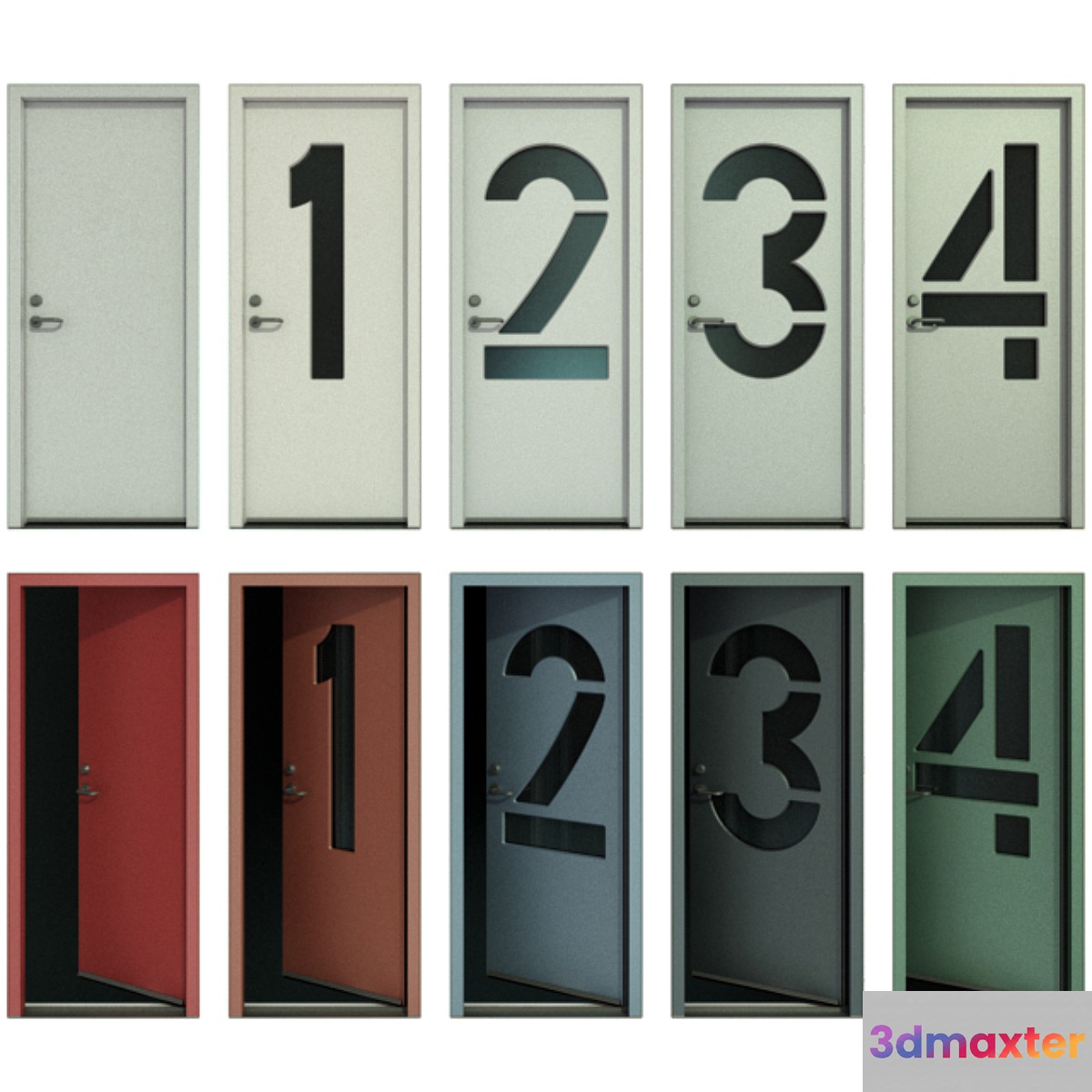 Door with numbers (Part I) 3D Max