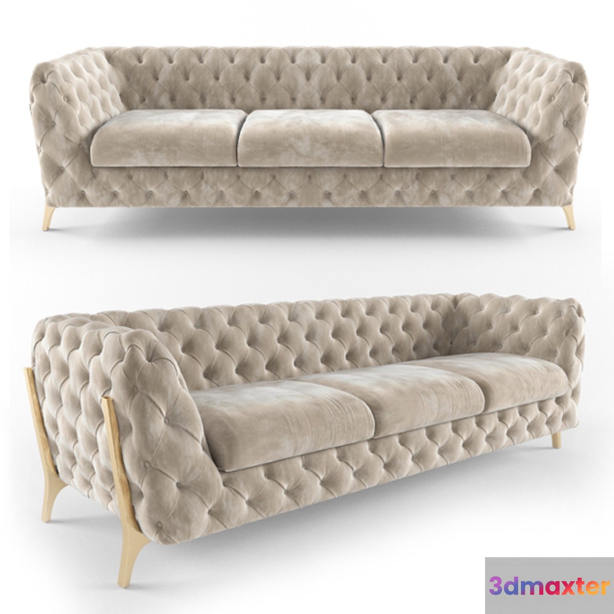 Belle Epoque Chesterfield Tufted Sofa 3D Max