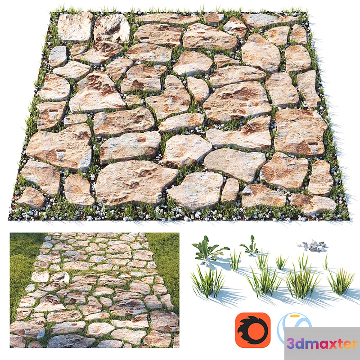 Decorative grass path - No.7