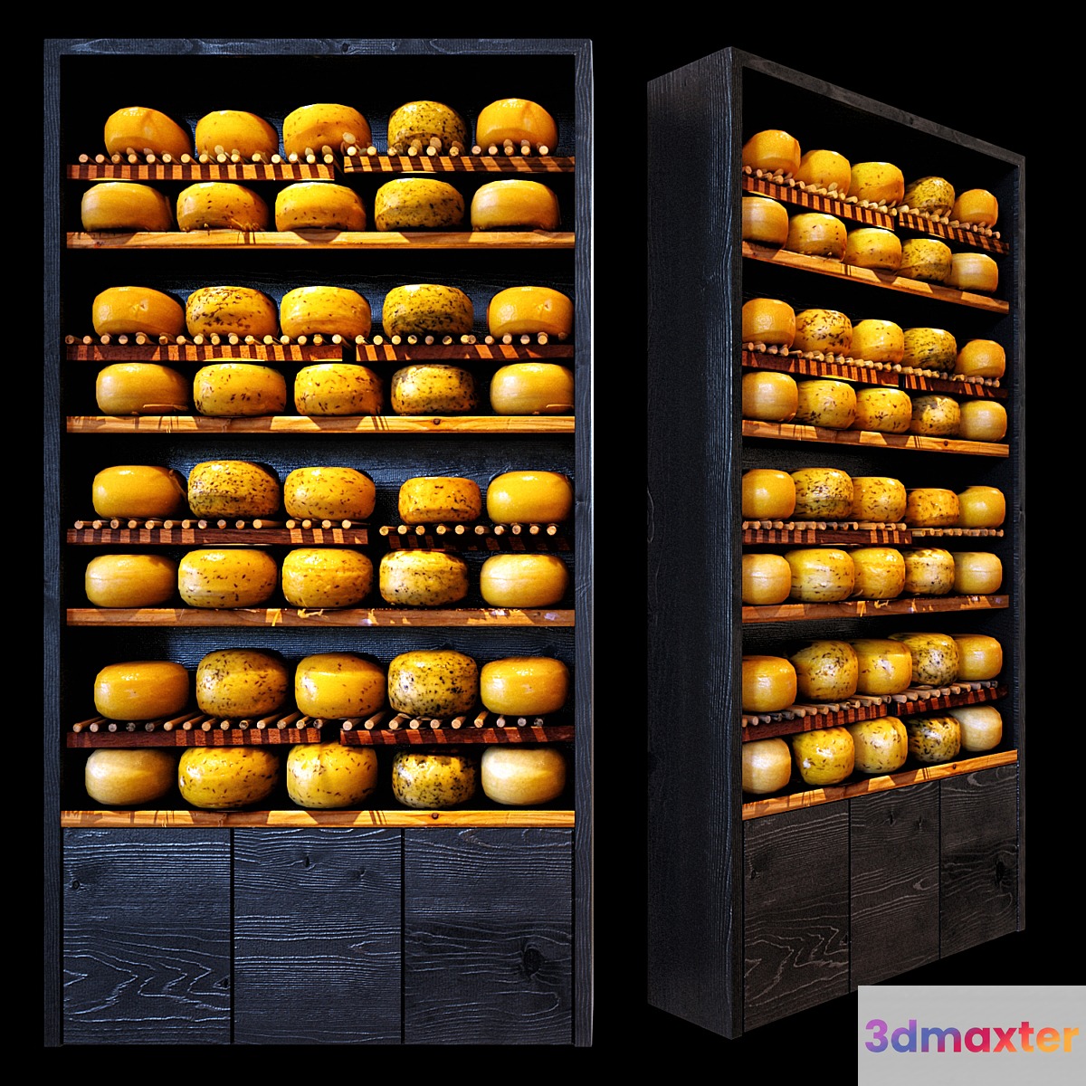 Shelves with cheese 3D Max