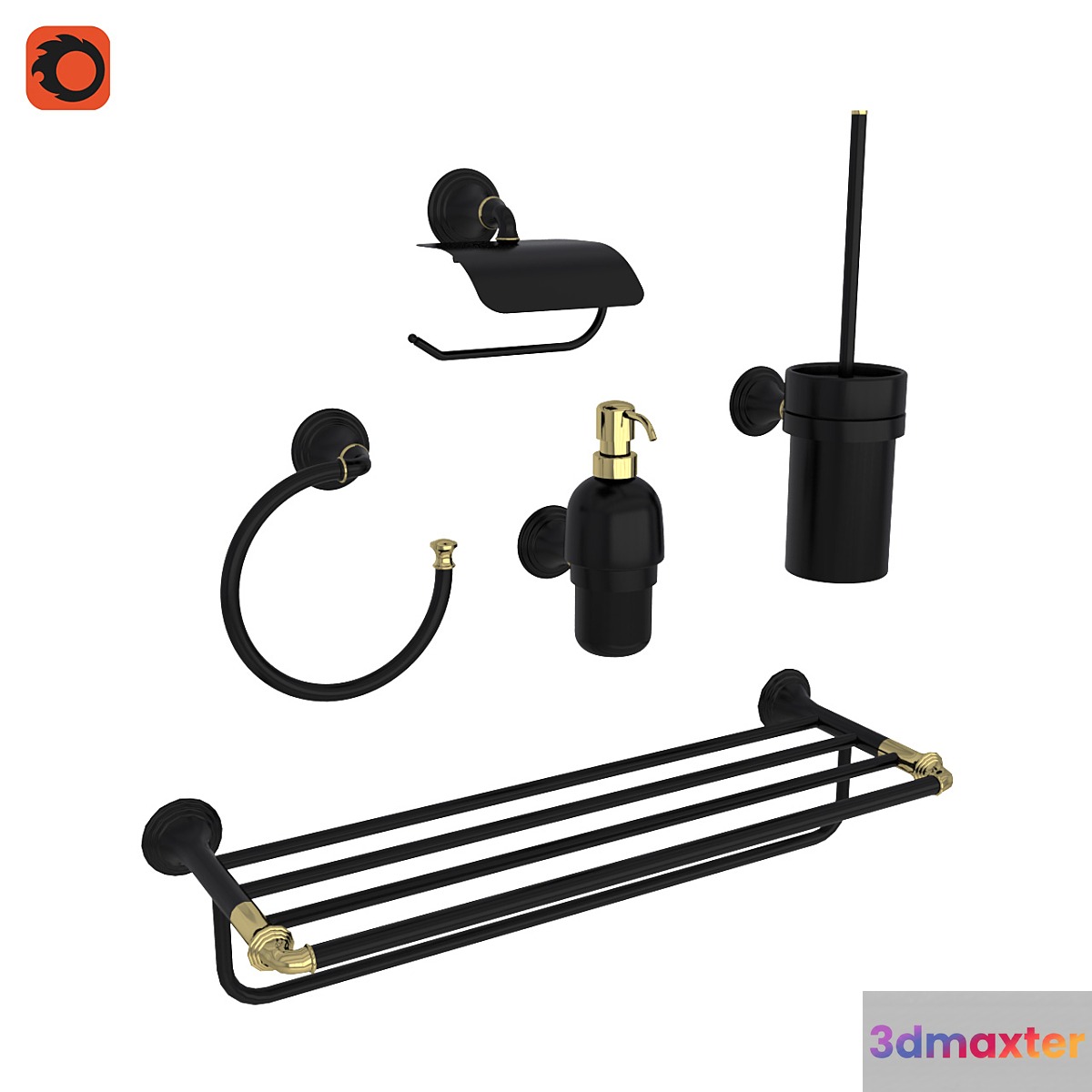 OM Fixsen Luksor Bathroom Accessories 3D Max