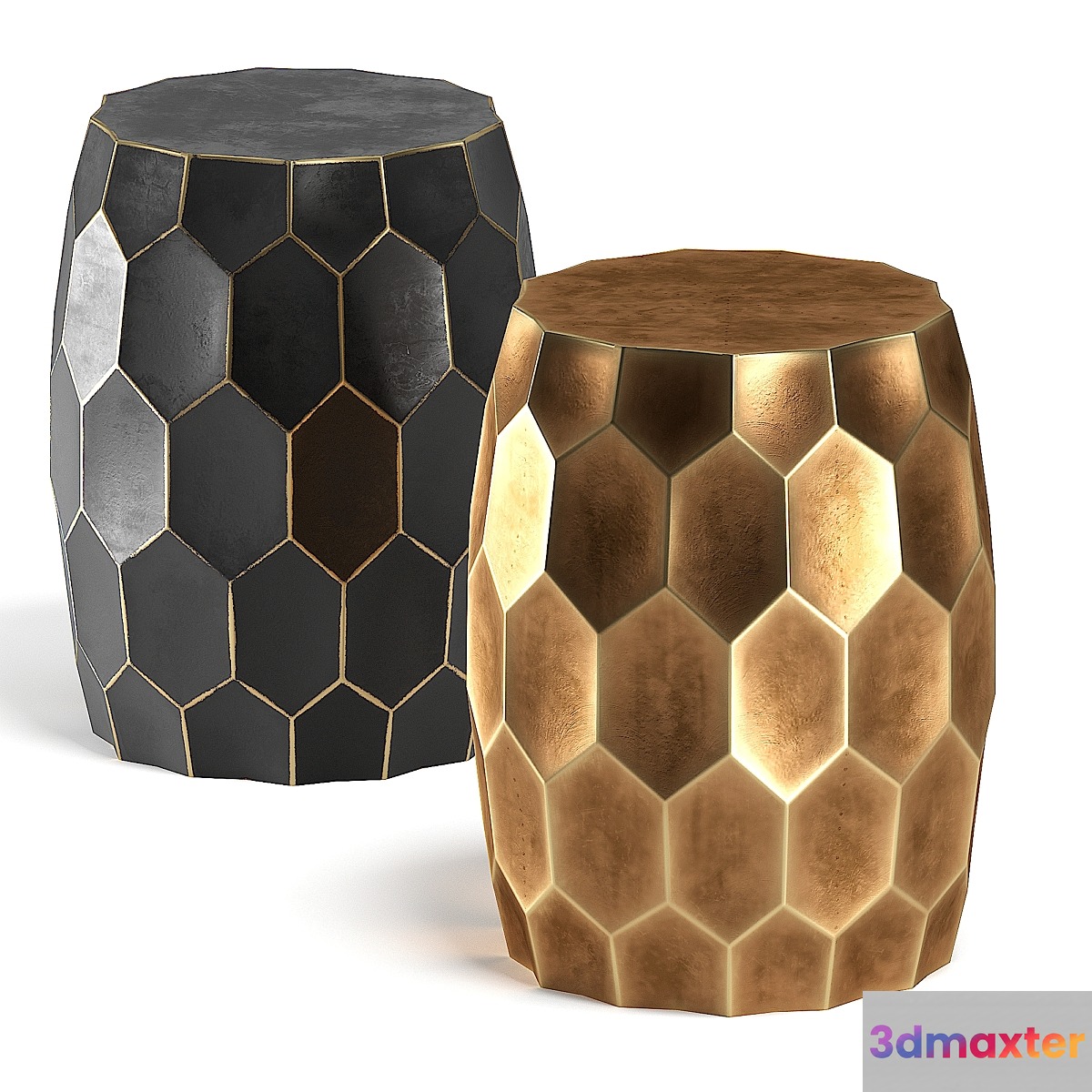 Brass black side table - No.3