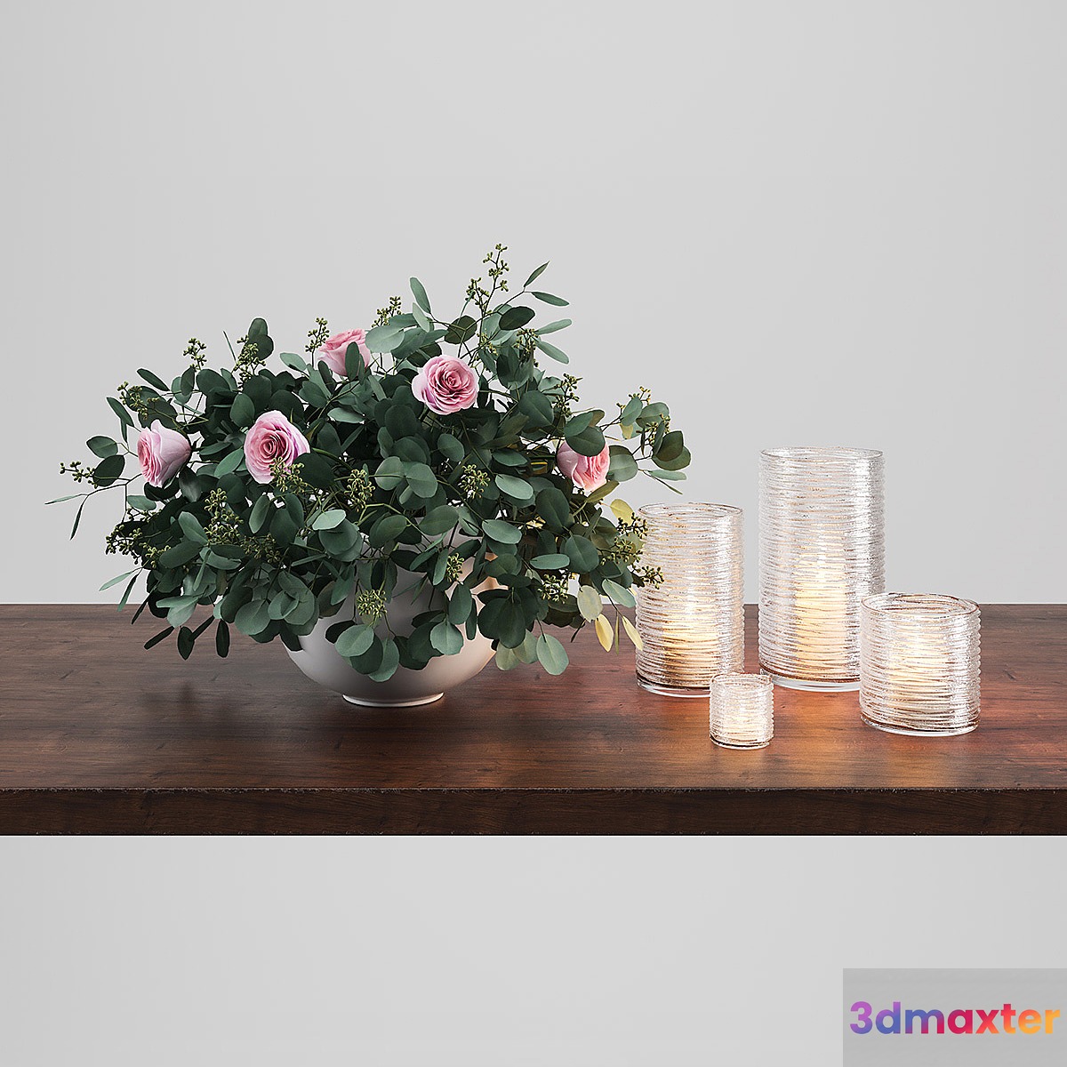 Vase with Eucalyptus and Roses - No.4