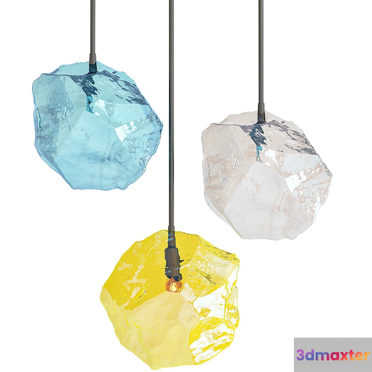 Color Ice Cube Pendant 3D Max