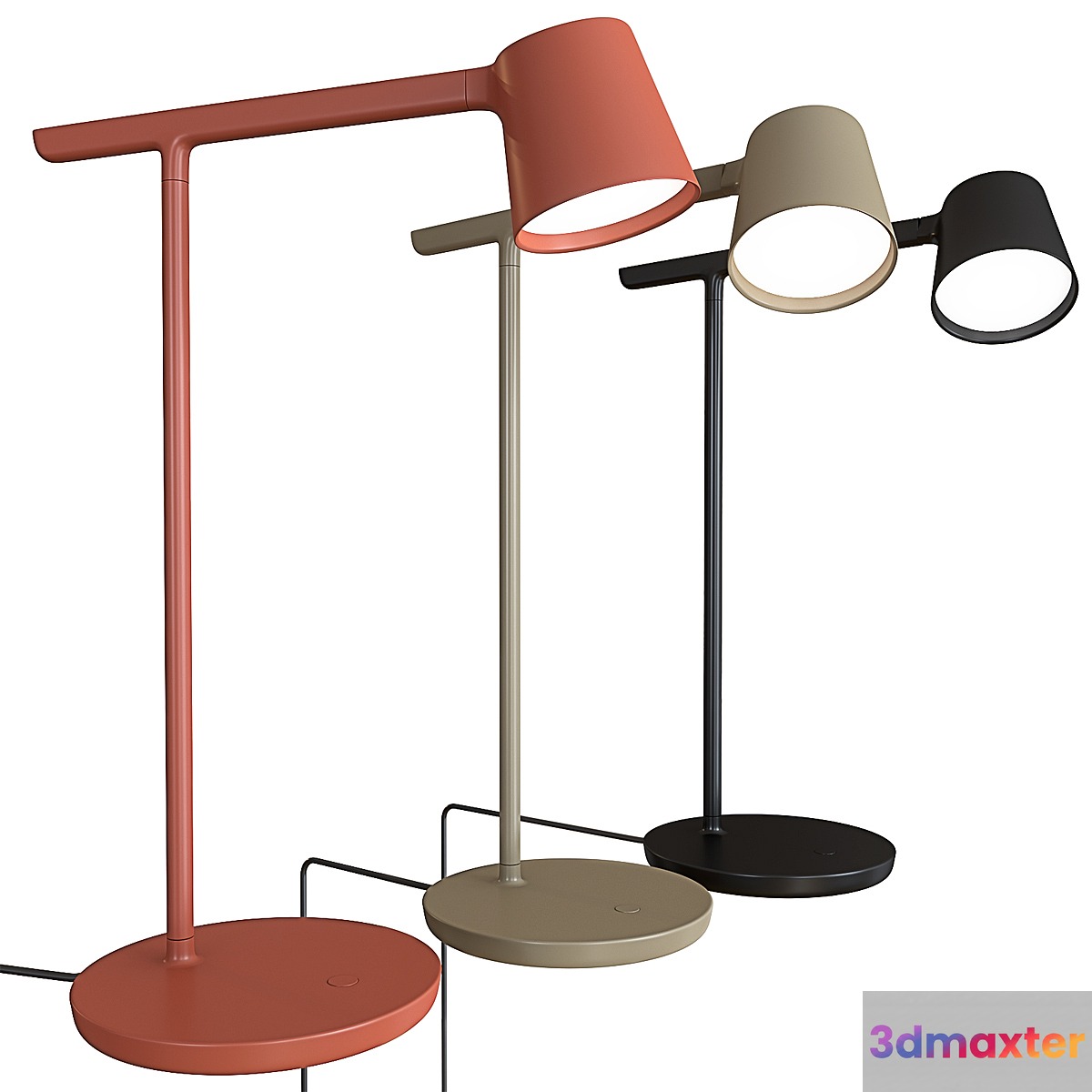 Table Lamp Tip Lamp Copper Brown Black Olive Packshot 3D Max