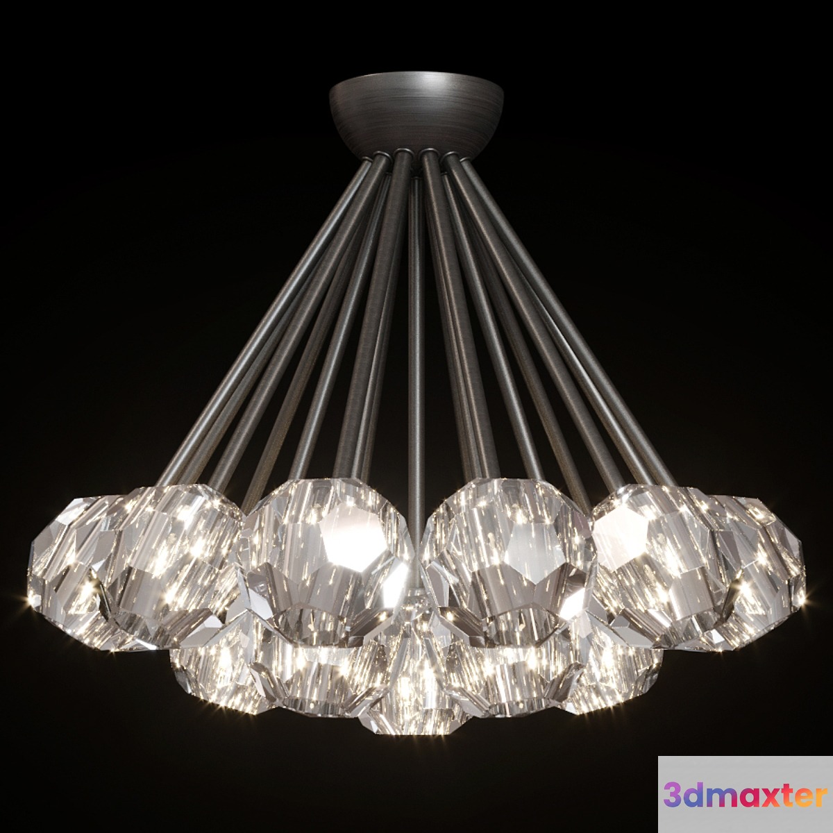 Restoration Hardware BOULE DE CRISTAL FLUSHMOUNT 24 Black