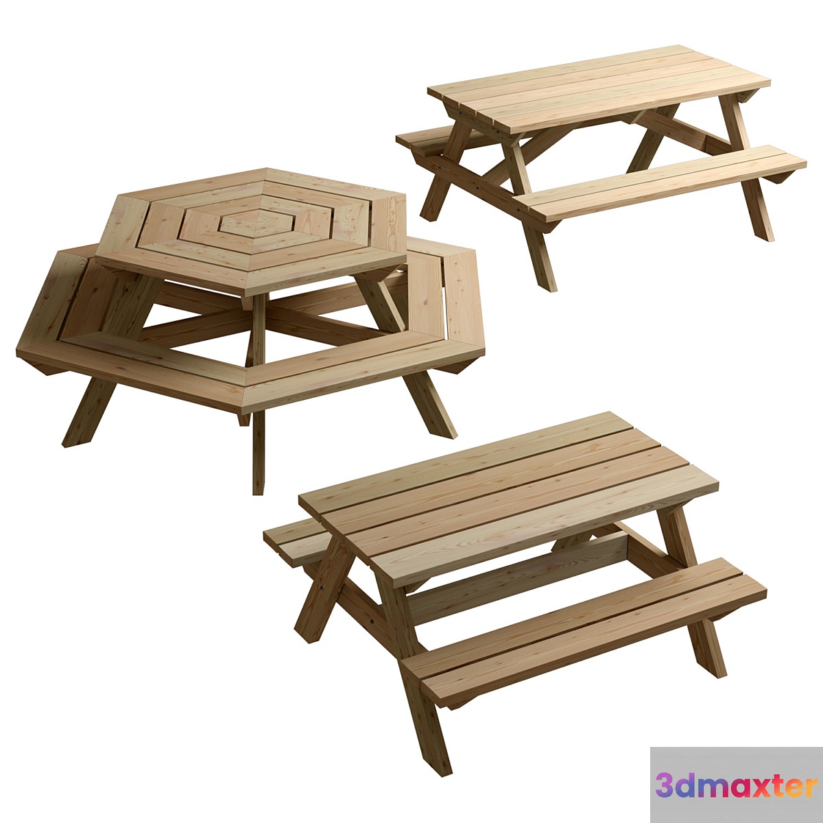 Garden benches 3D Max