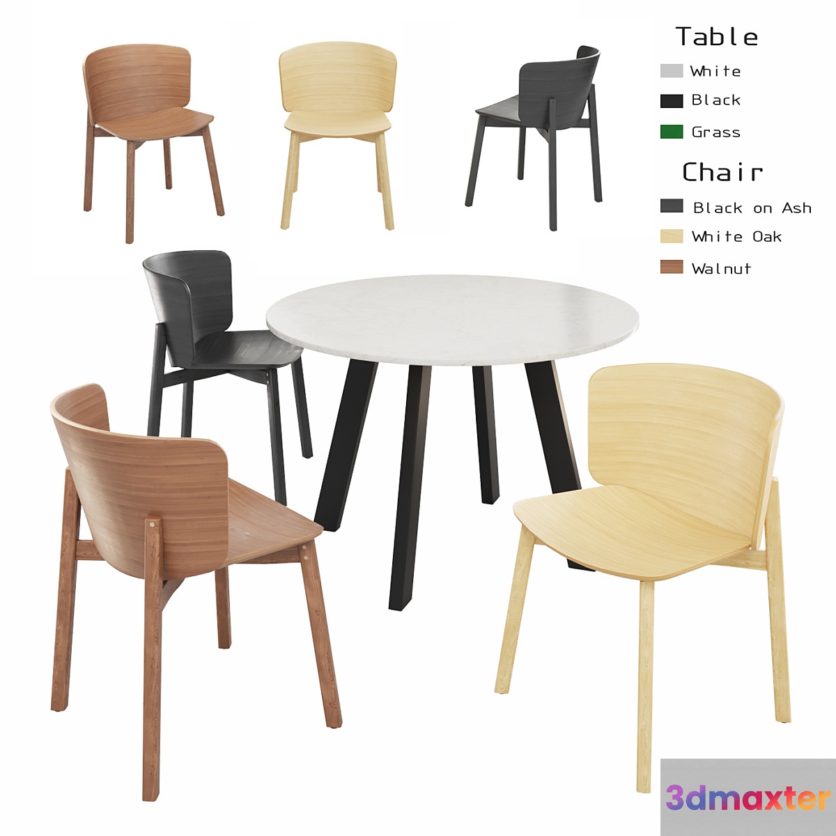 Bludot dining set 1 3D Max