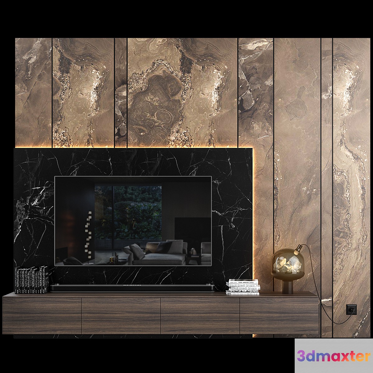 Tv wall set 04 3D Max