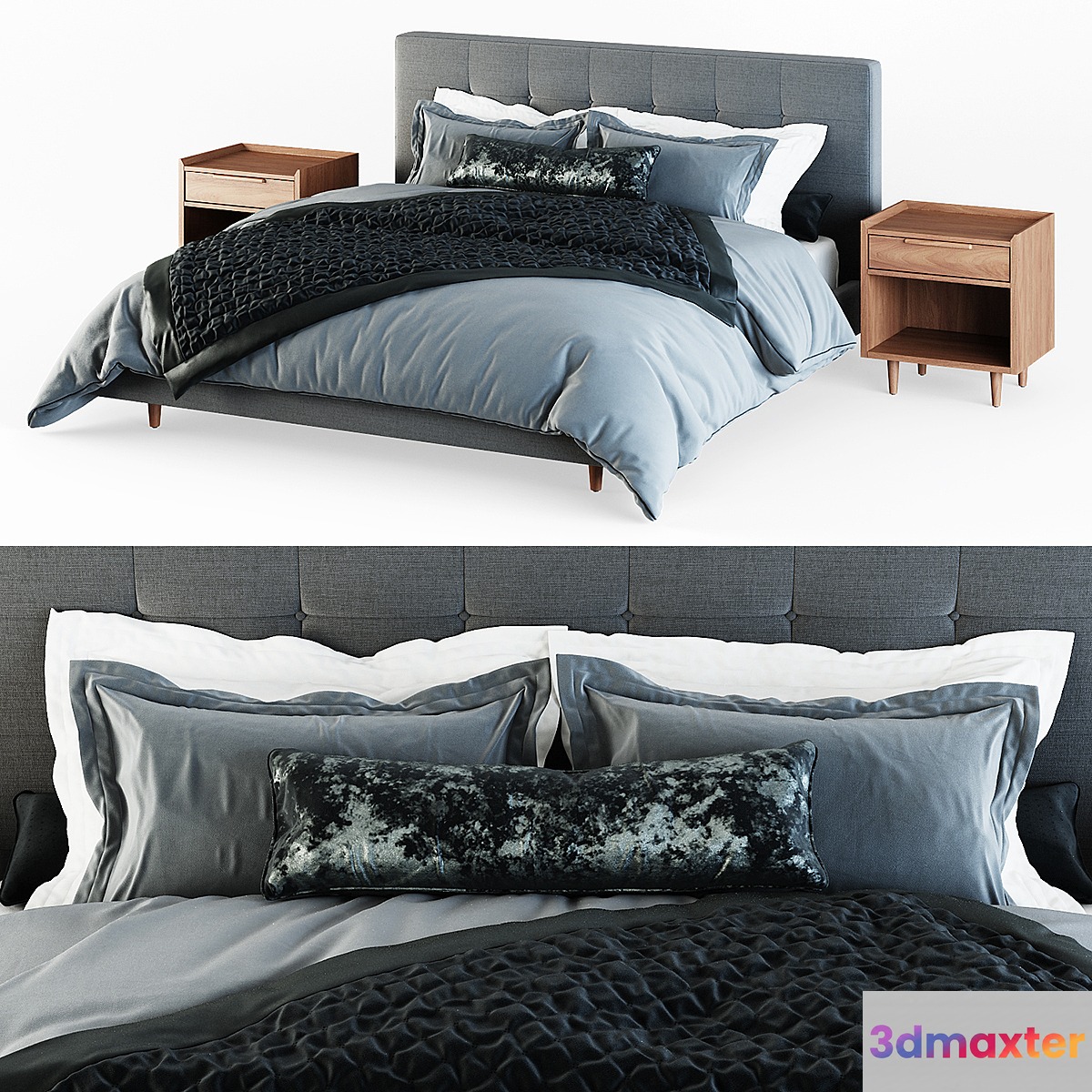 Tate King Upholstered Bed 45 