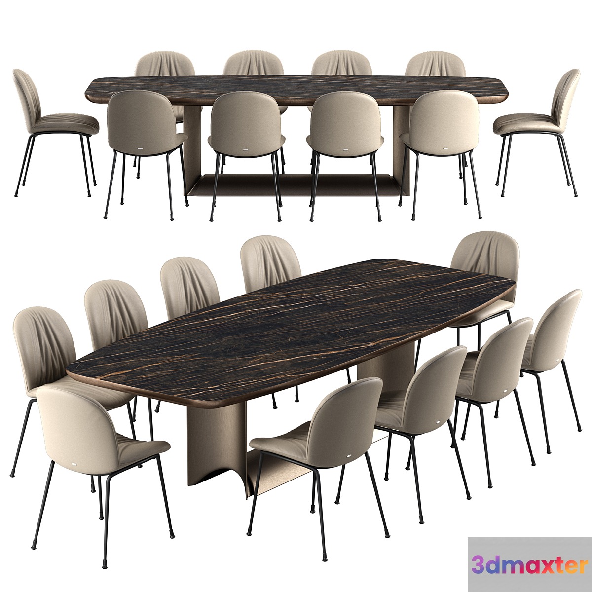 Dragon table set Cattelan italia Tina chair