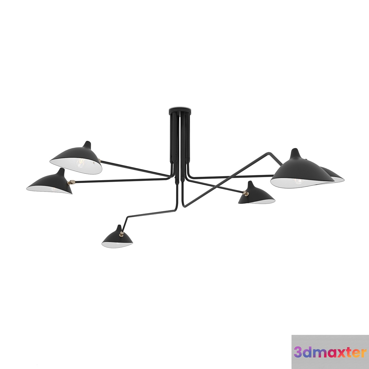 Spider Mouille chandelier 6 lamps 3D Max