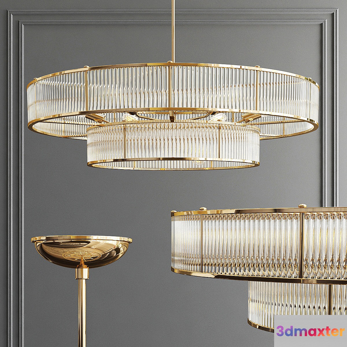 RH Marais Round Chandelier 3D Max