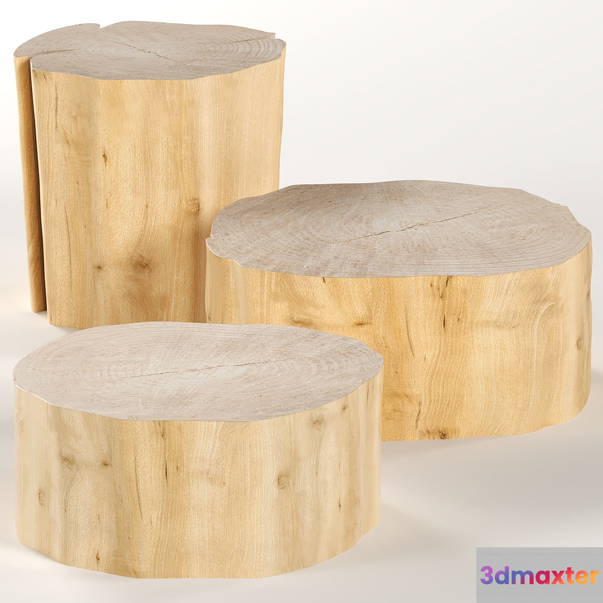 Three round coffee table stump.