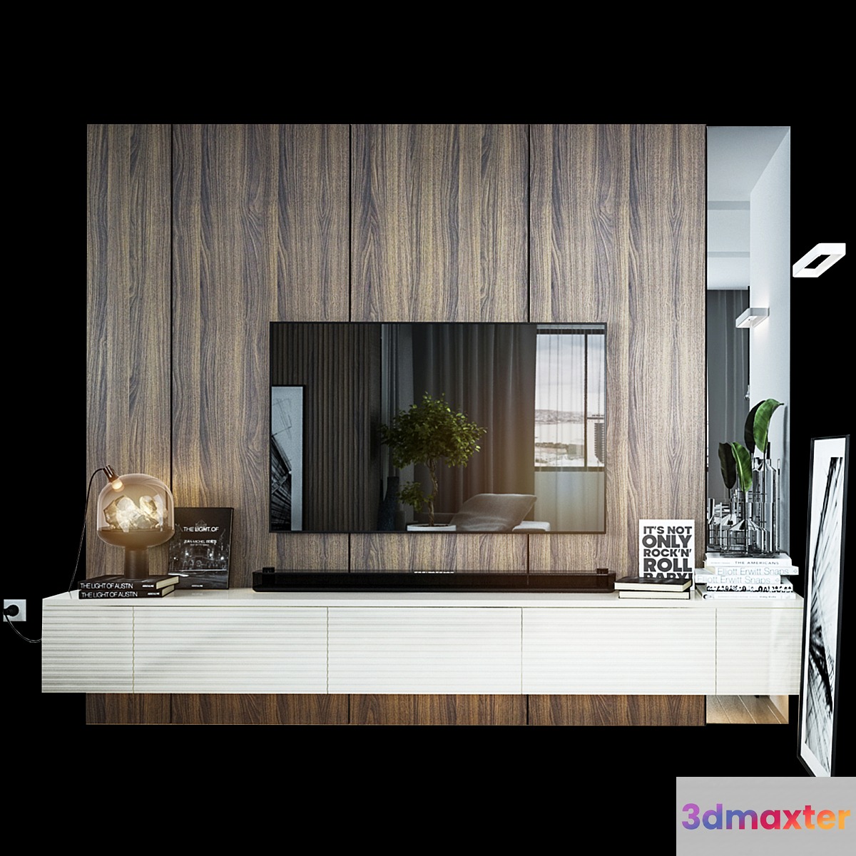 Tv wall set 02 3D Max