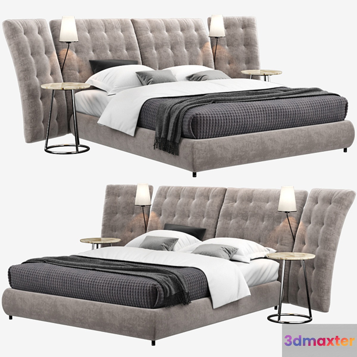 Angle FLOU bed 3D Max