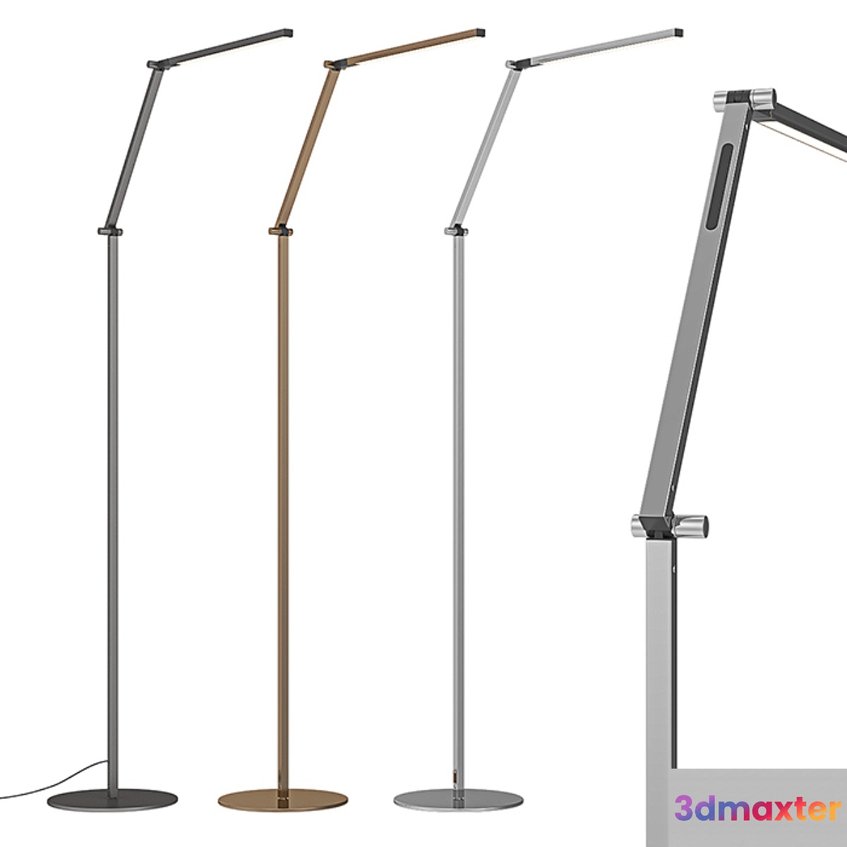 RH - Z Bar LED Task Floor Lamp 3D Max