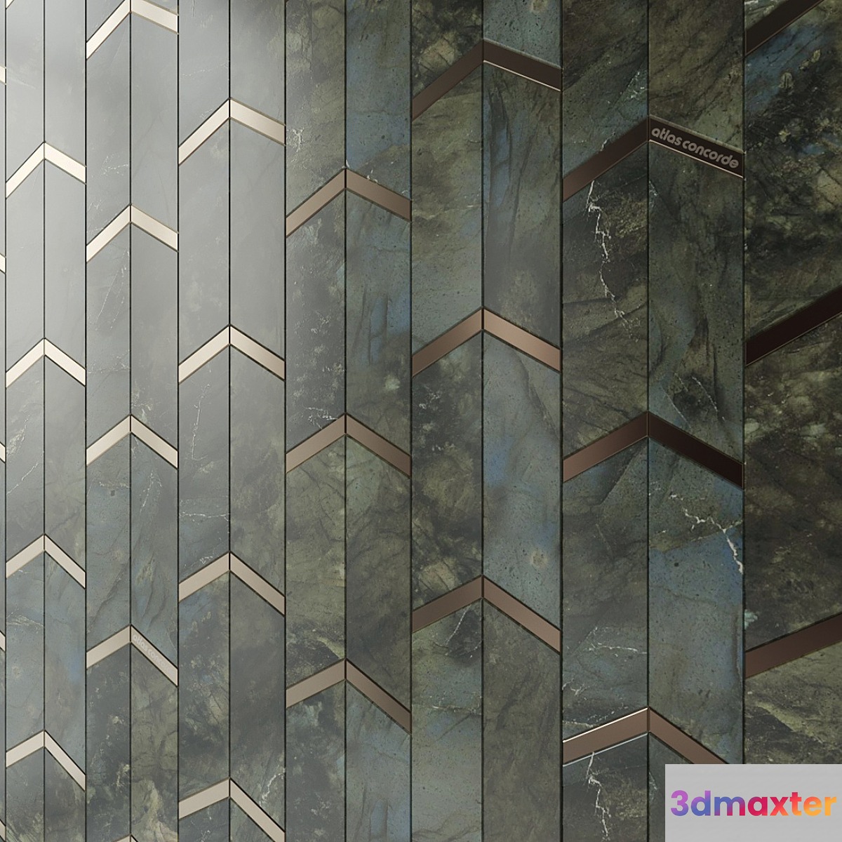 Tiles Atlas Concorde Mosaico Chevron 3D Max