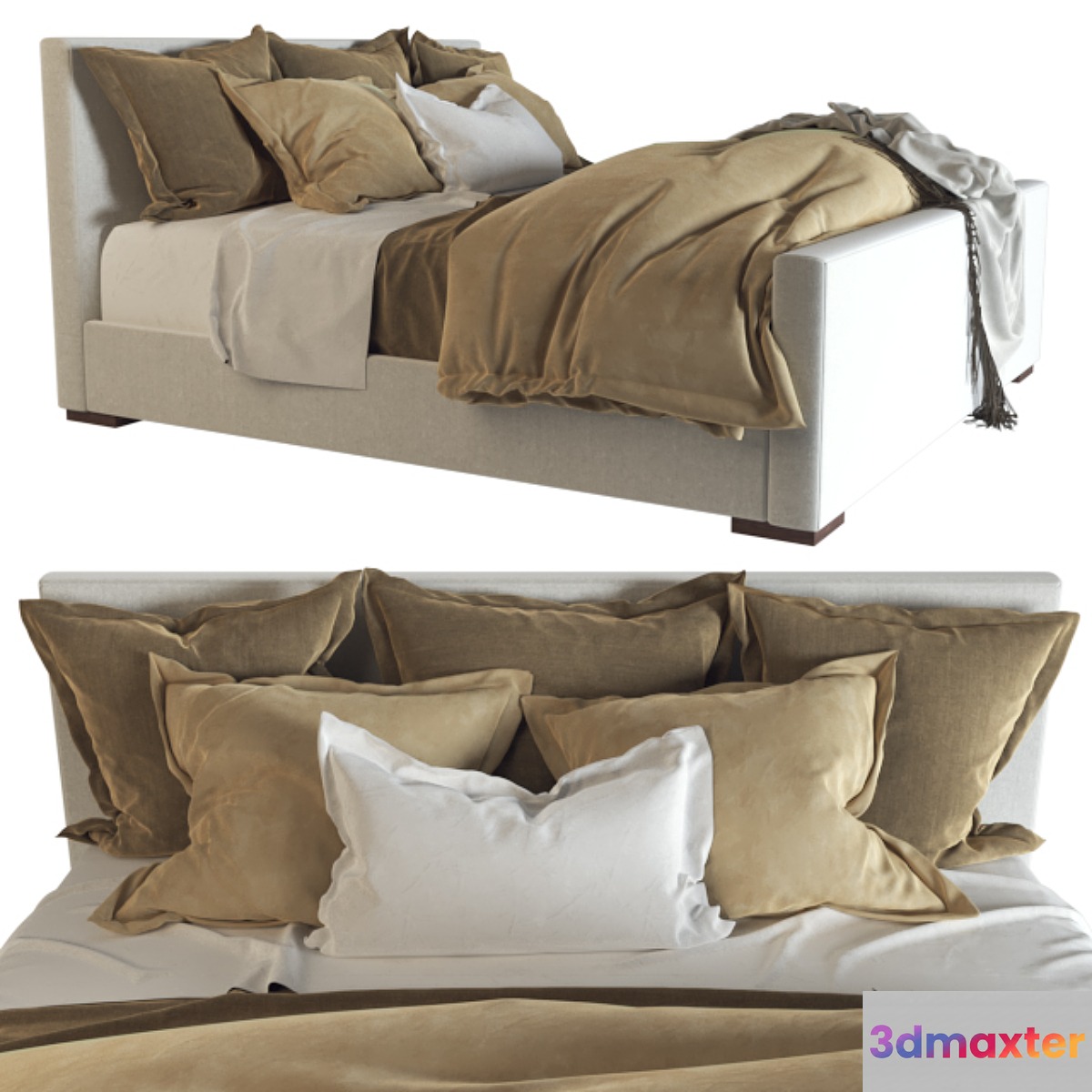 Desert Modern Bed Ralph Lauren (vray NEXT) 3D Max