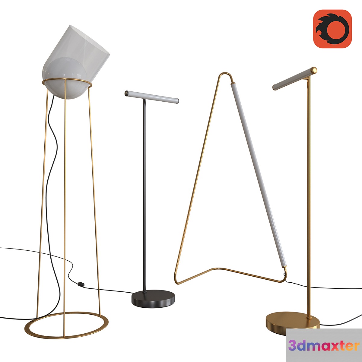 West Elm Floor Lamps set 06 3D Max