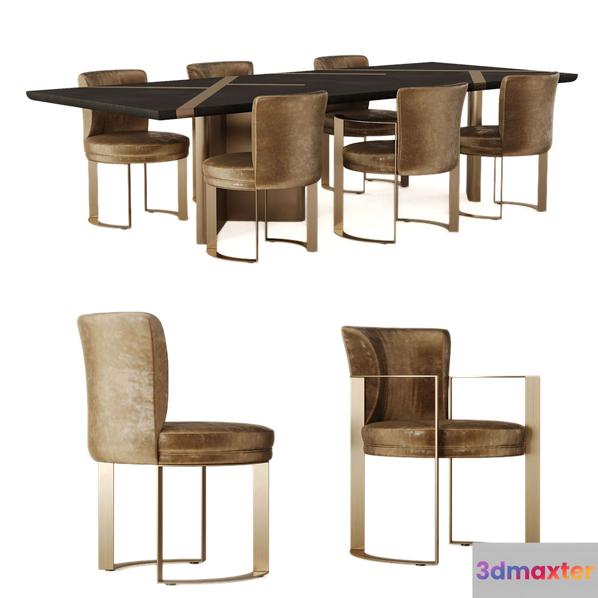 Fendi Casa Dinning Set 3D Max