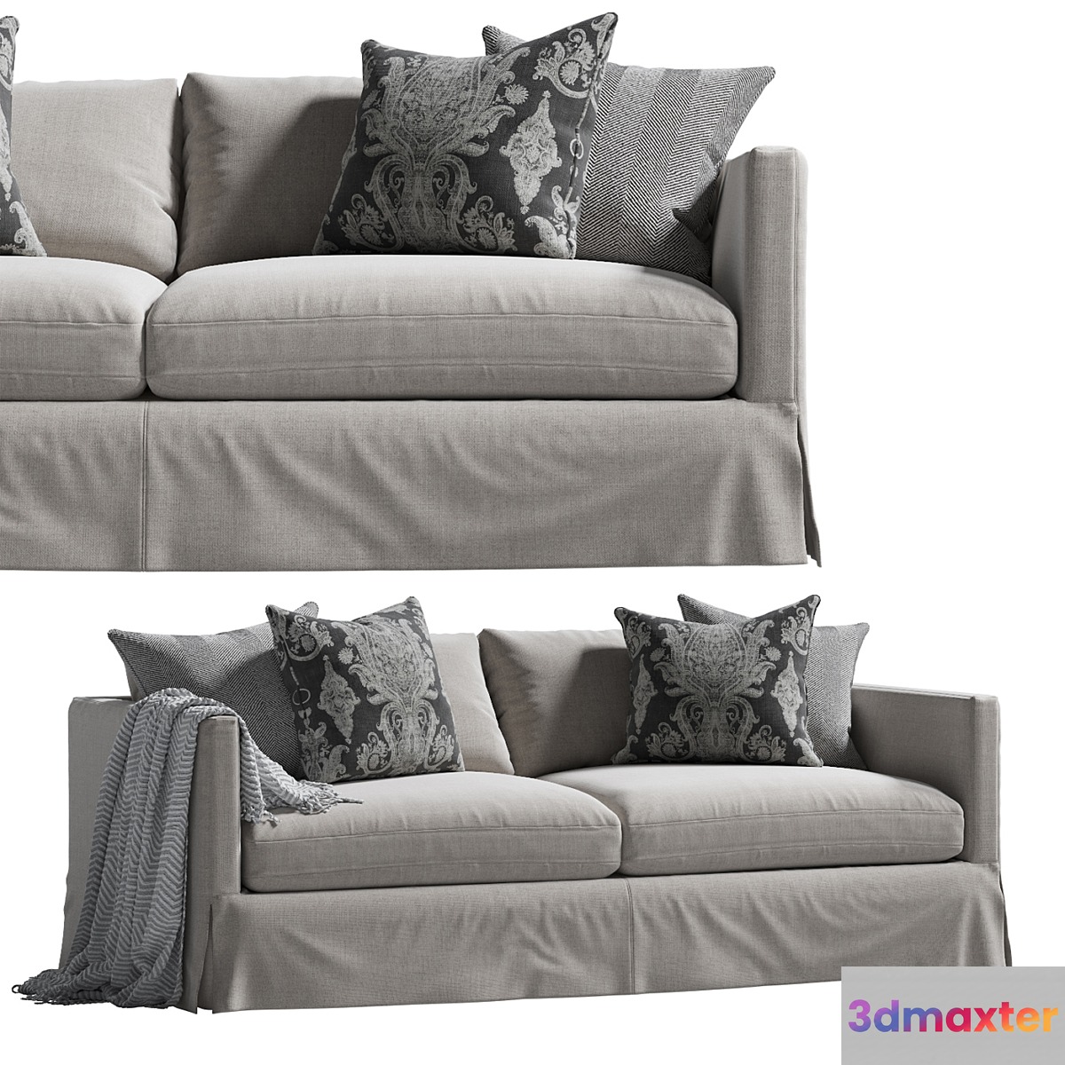 Marina Slipcover Sofa Gray