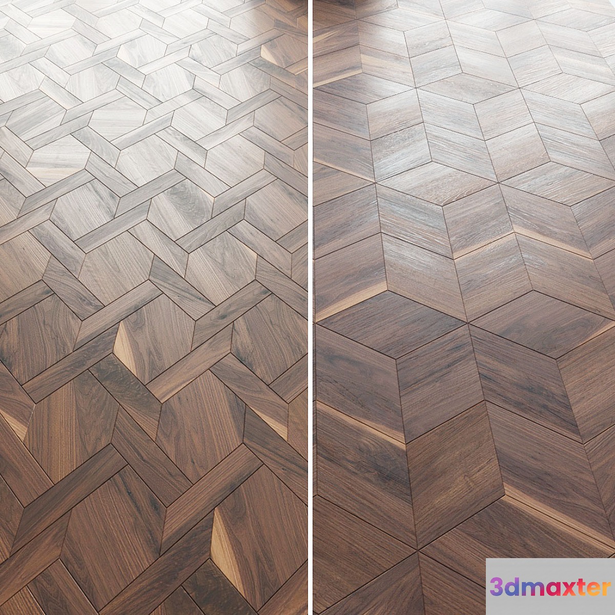 Parquet CP Parquet New Cubo Hexagon Canestro 3D Max
