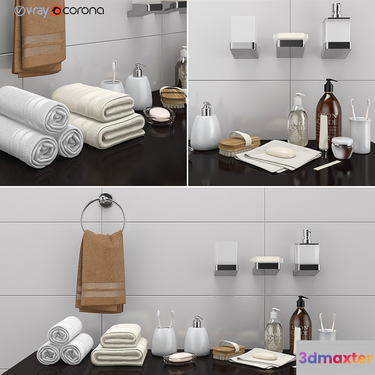 Decorative set for a bathroom set 36 3D Max