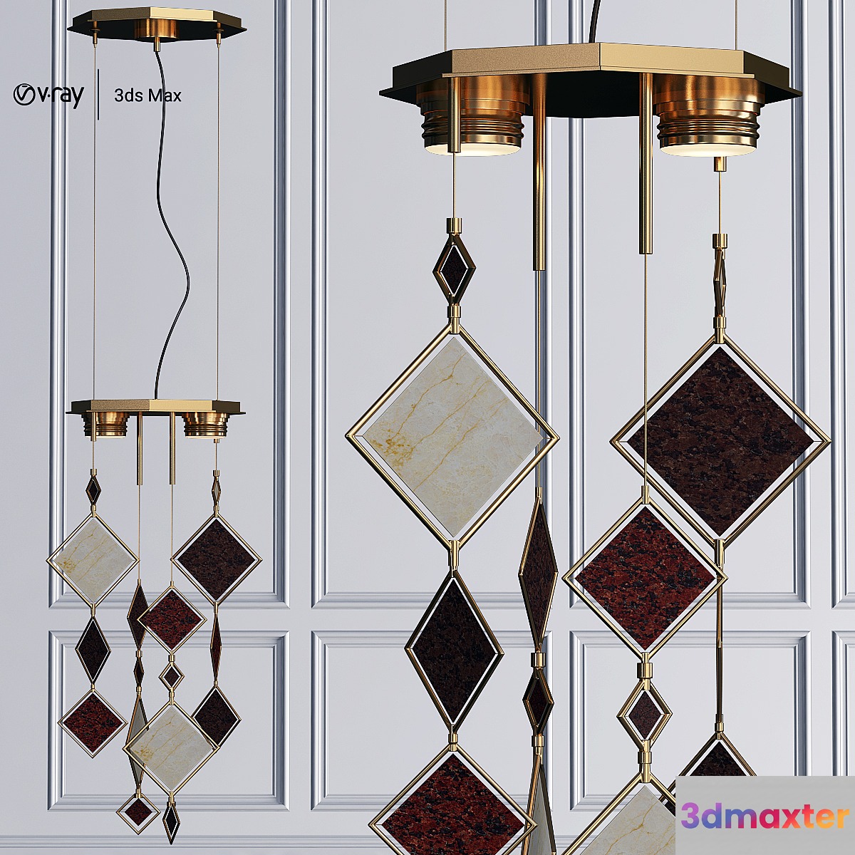 QUADRIE_Pendant 3D Max