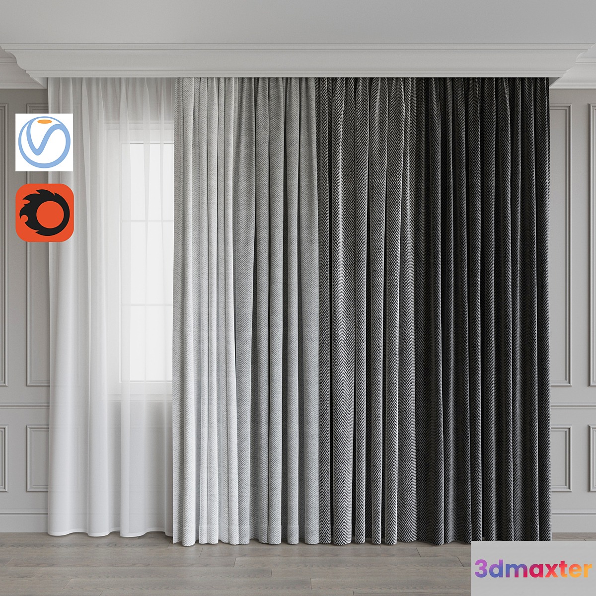 A set of curtains 9. Gray gamma