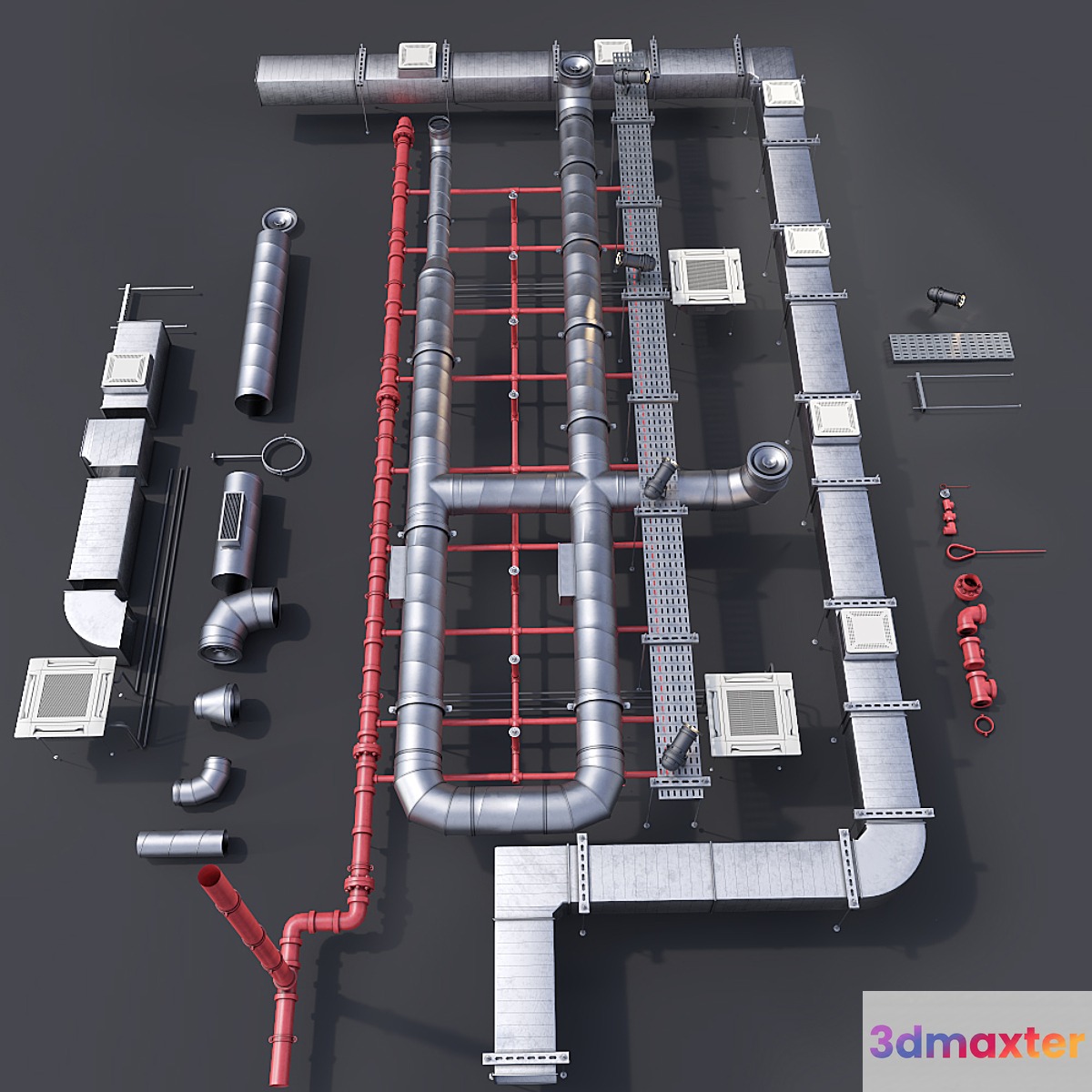 Pipe ceiling 3D Max