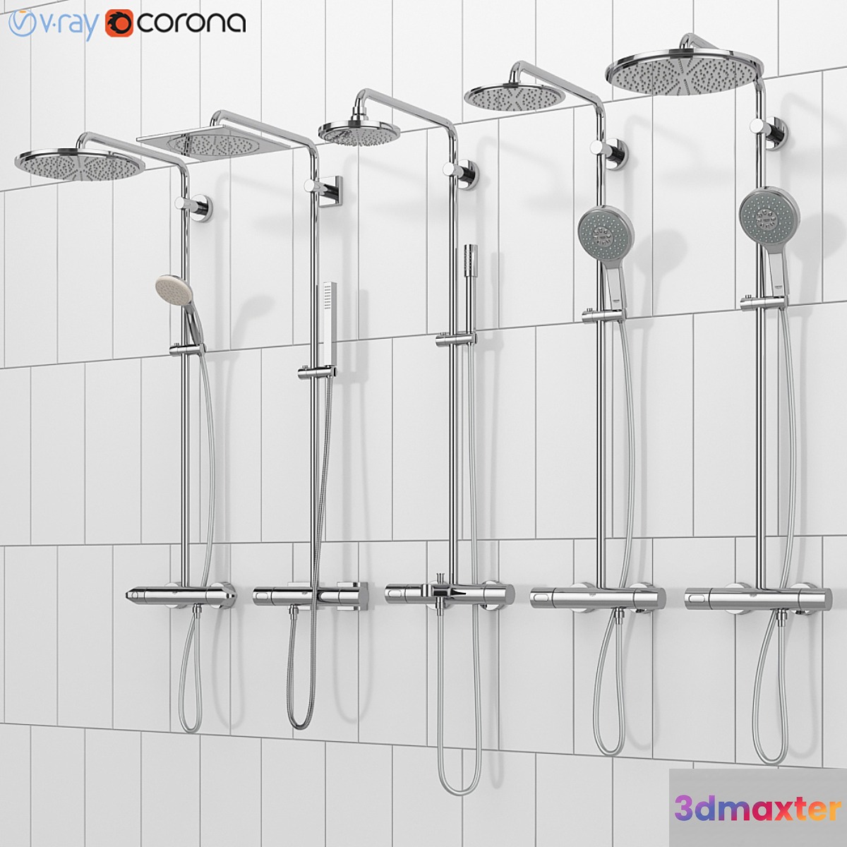 GROHE shower systems | Rainshower set 37 3D Max
