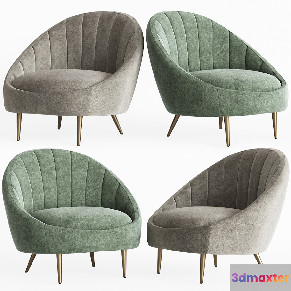 Ether Padded Armchair 3D Max