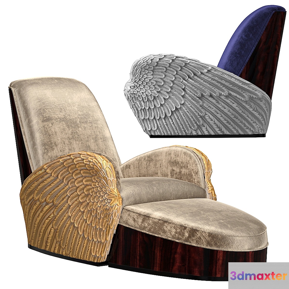 Ottoman armchair Jonathan Charles 3D Max