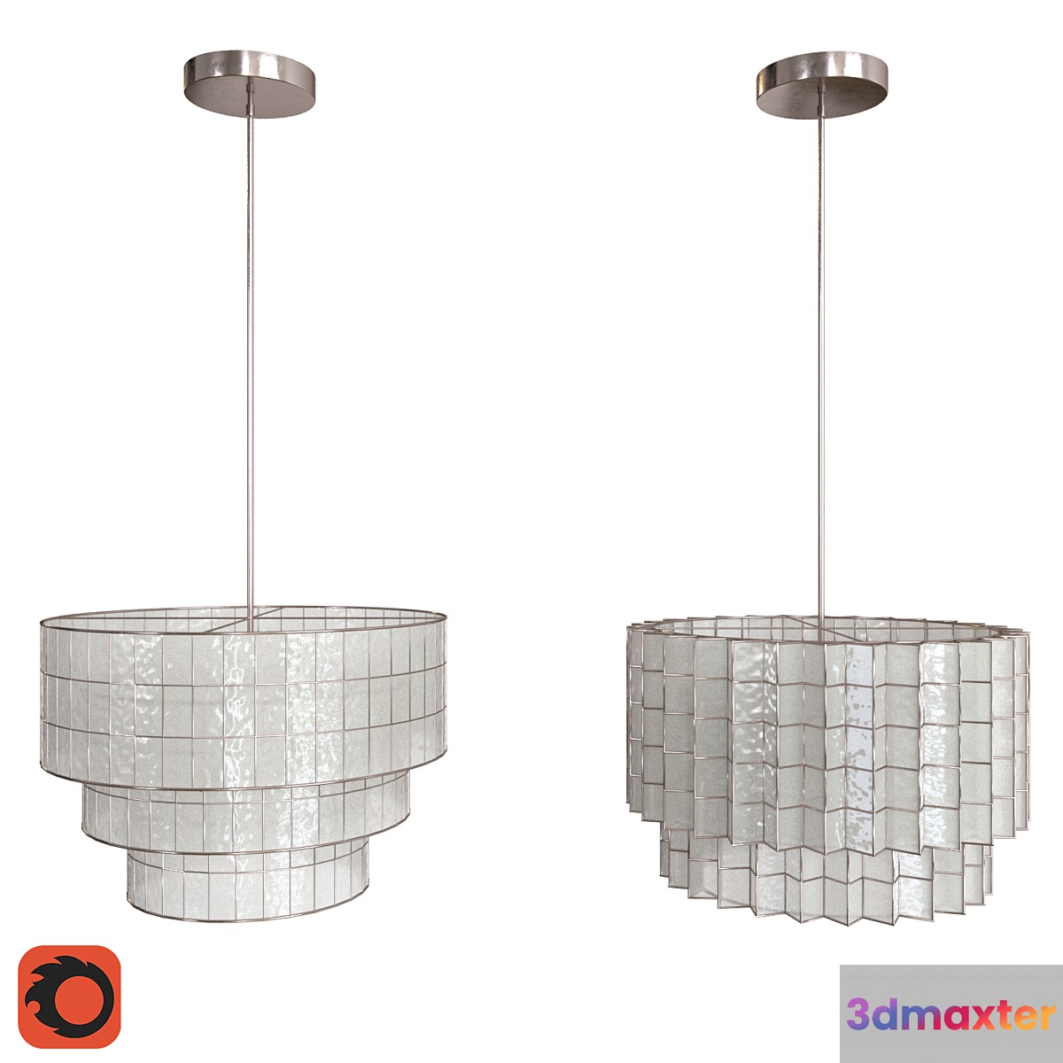 West Elm Capiz Chandelier Set 3D Max