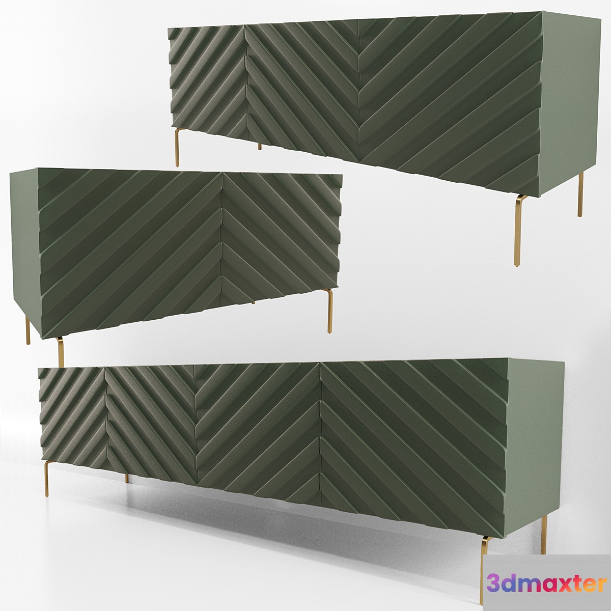 Decorative Chevron Console 3D Max