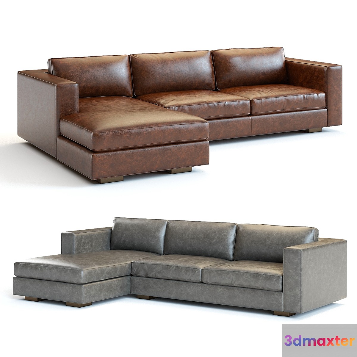 Restoration Hardware Maddox Leather Sectional 3D Max