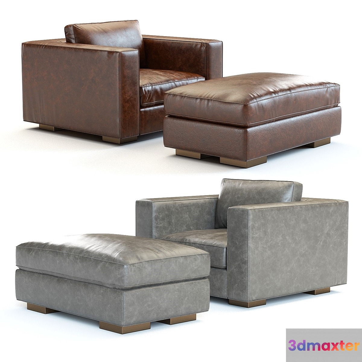 Restoration Hardware Maddox Leather Armchair 3D Max