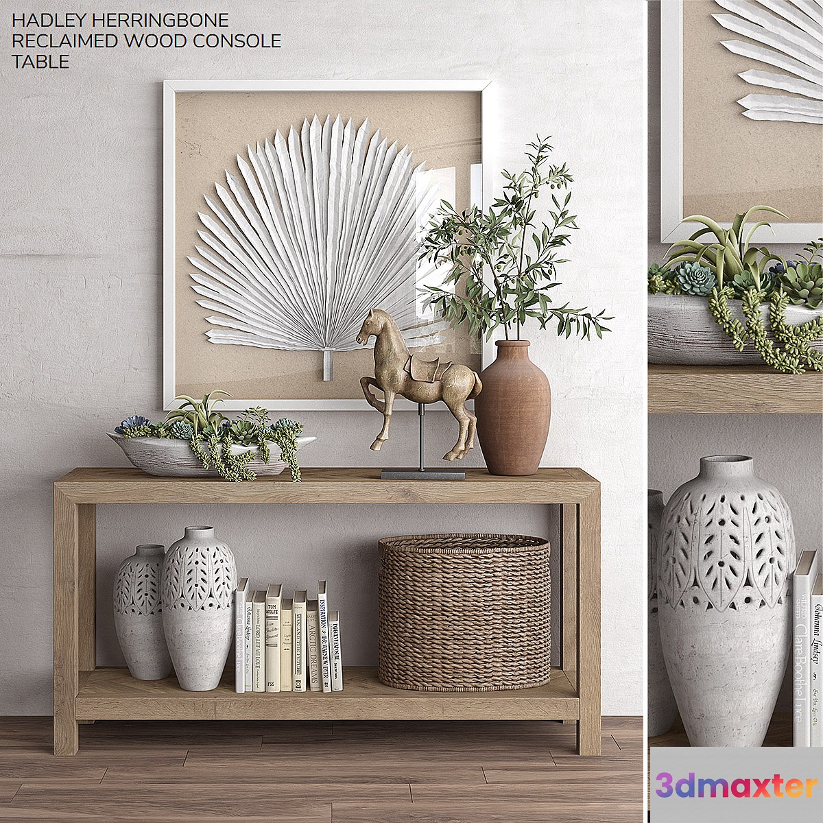 Pottery barn HADLEY HERRINGBONE RECLAIMED WOOD CONSOLE TABLE