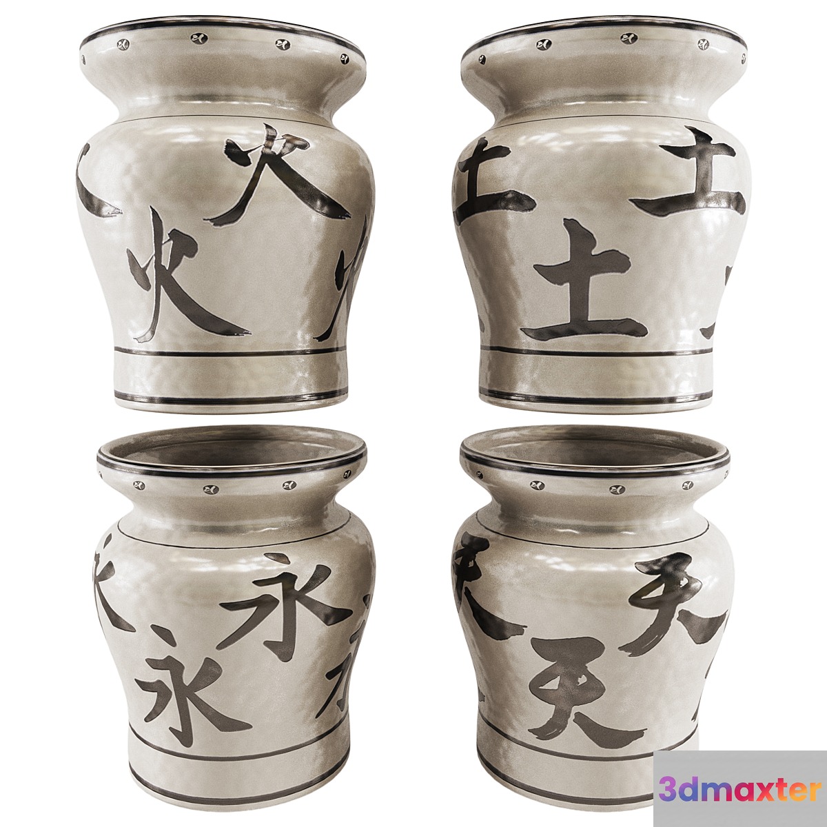 Chinese Vase Set 05 3D Max