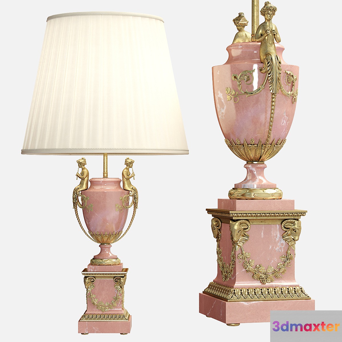 Neoclassical Marble Figural Table Lamp